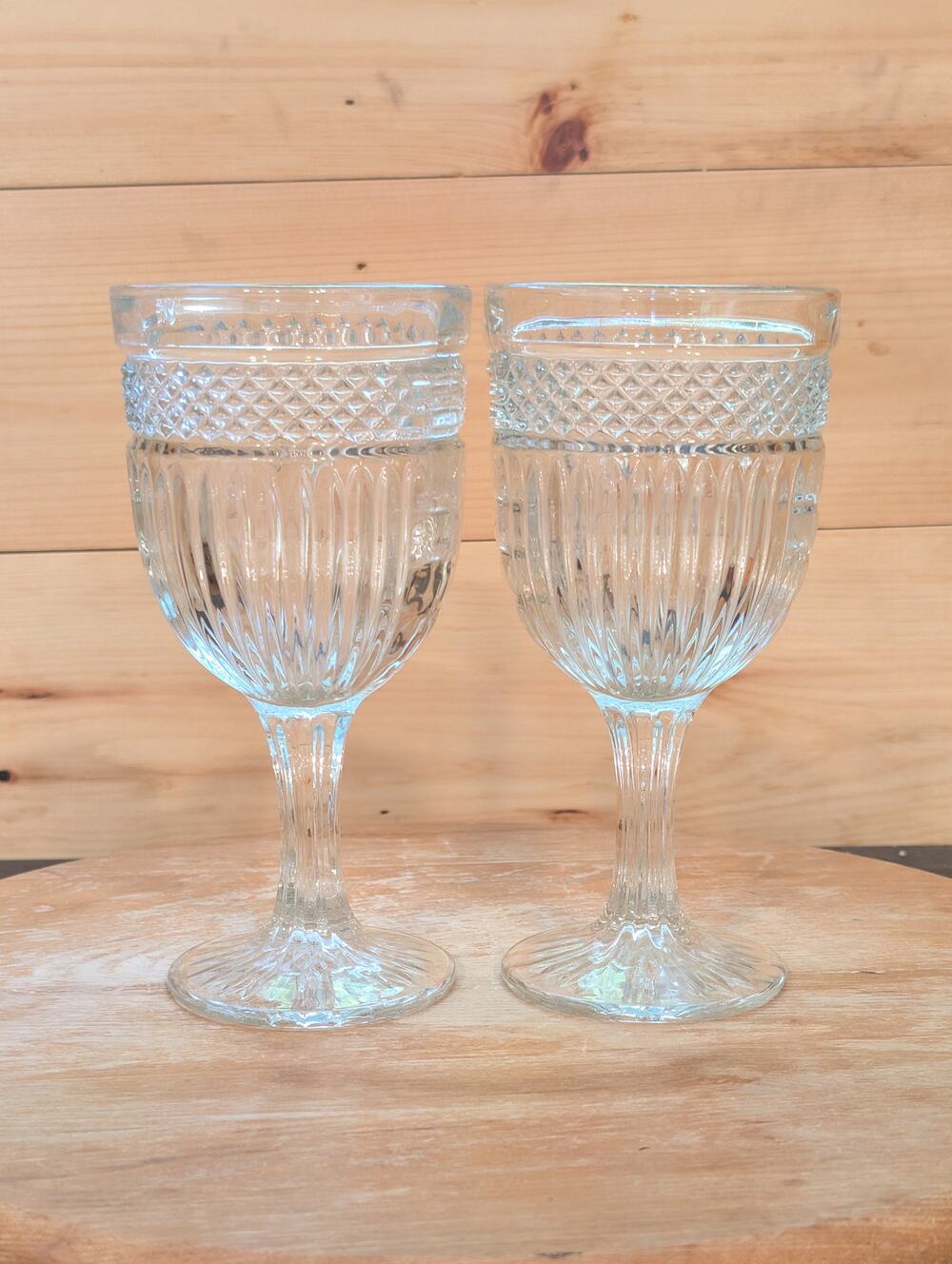 Set of 2 Vintage Libbey Radiant Water Goblets - 1970s - MINT
